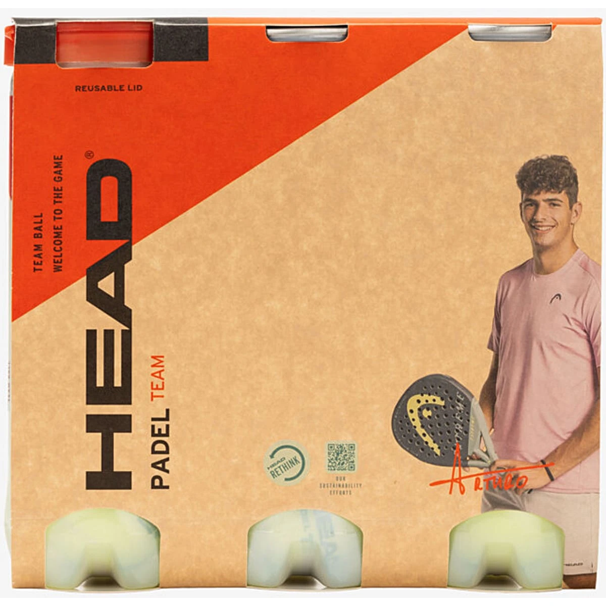 3 tubes De Balles Head Padel Team