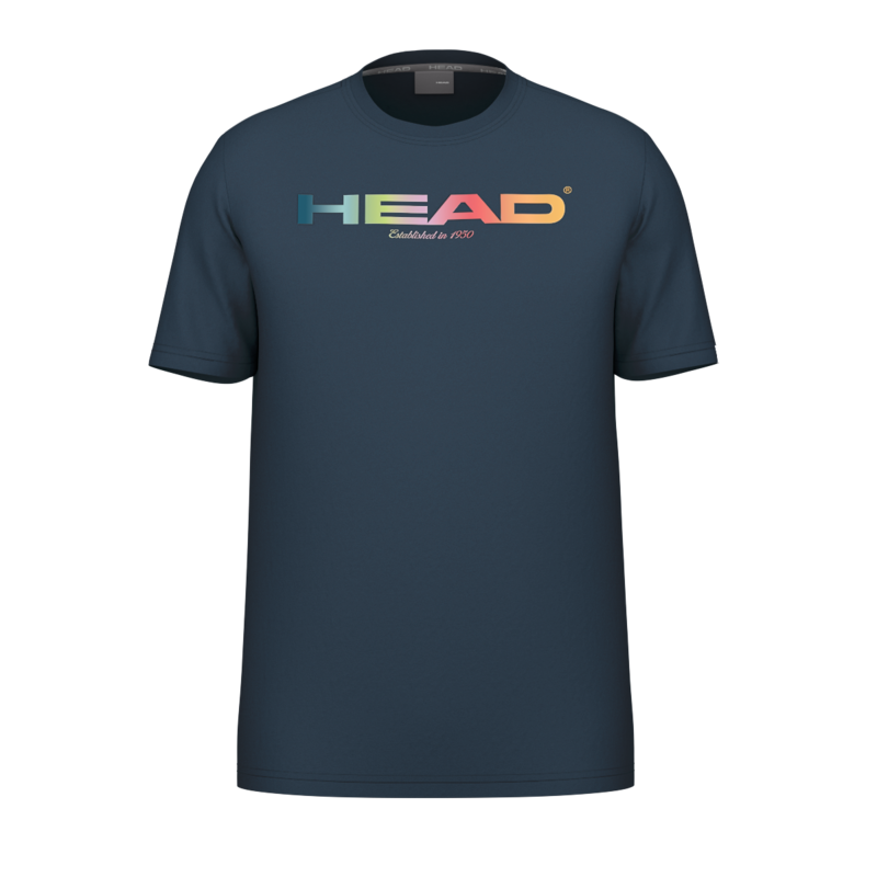 T-Shirt Head Rainbow Men Bleu marine