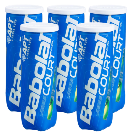 5 dosen Babolat Court Padelbällen