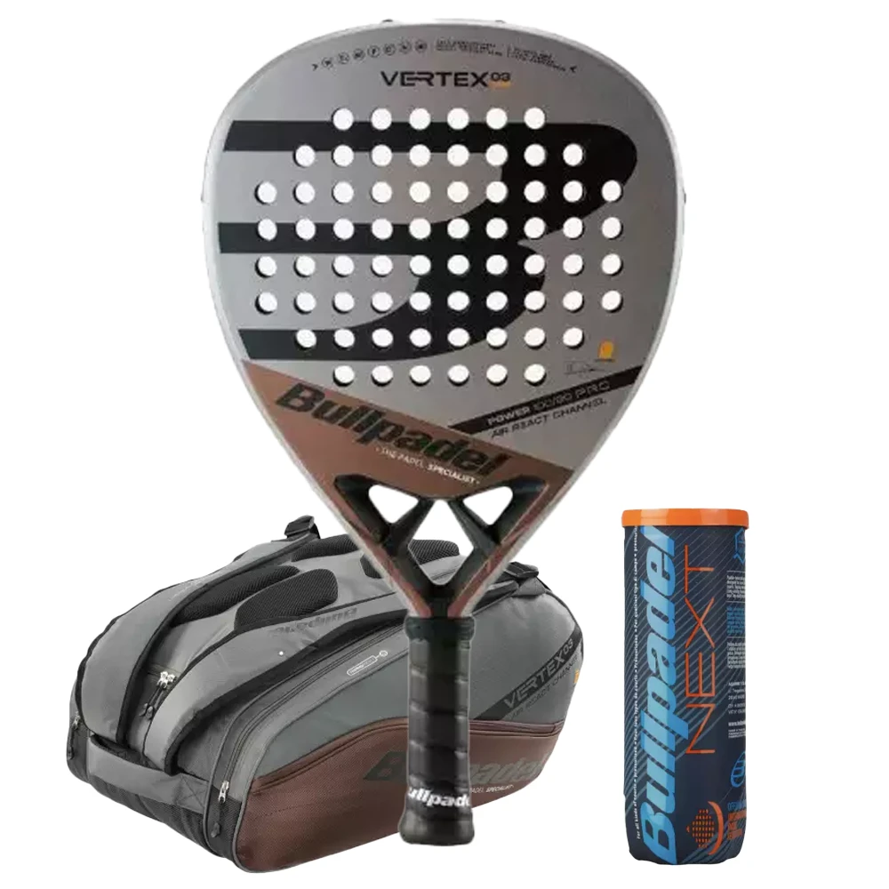 PACK BULLPADEL VERTEX 03 COMFORT 2023 + SAC BULLPADEL BPP23001 VERTEX GRIS