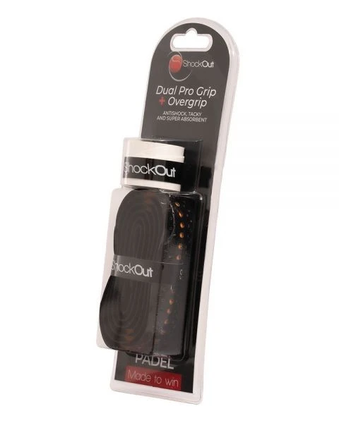 Shockout Duo Grip Pro + Surgrip de padel Noir/Orange