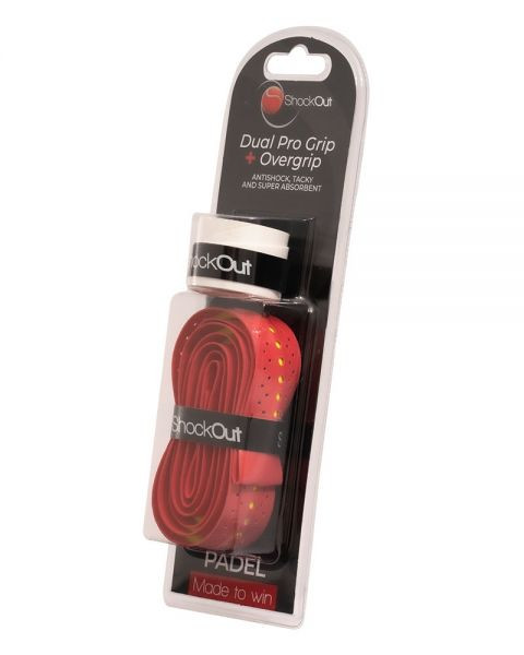 Shockout Duo Grip Pro + Surgrip de padel Rouge/Jaune