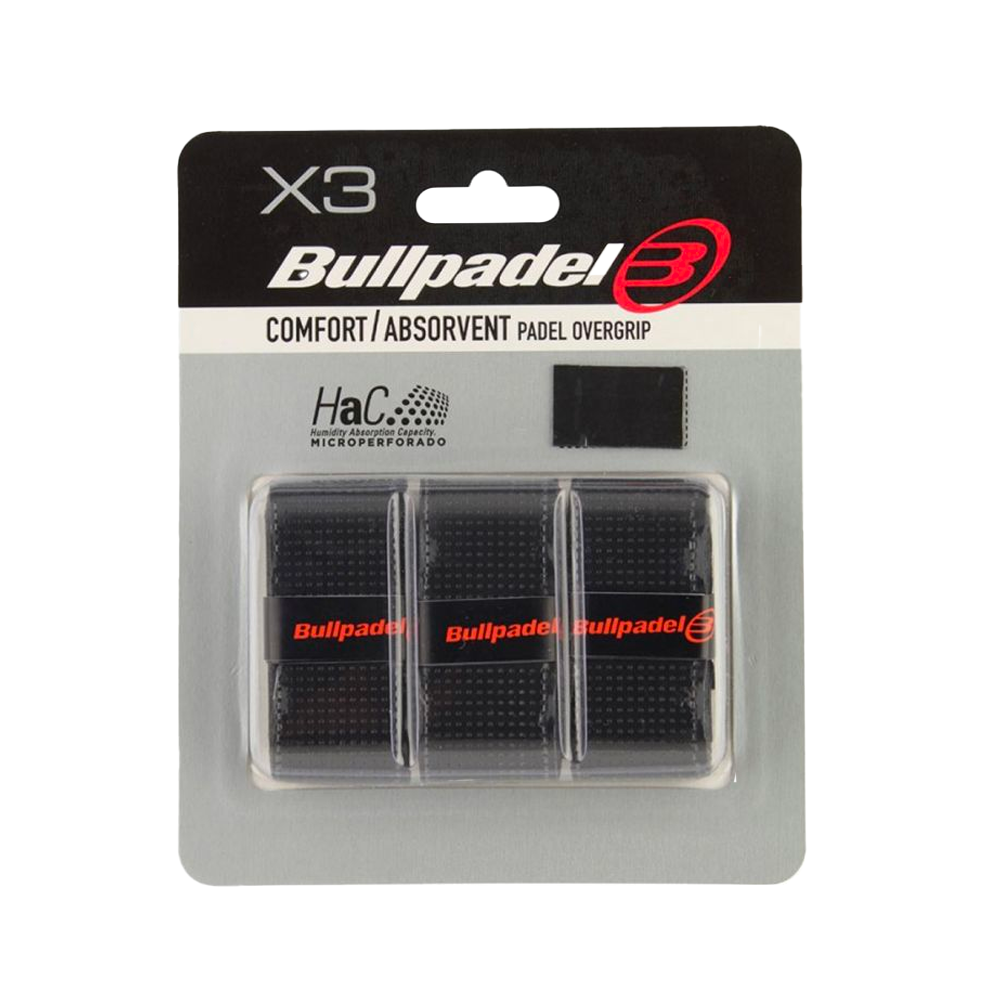 Bullpadel Comfort Overgrips Schwarz X3